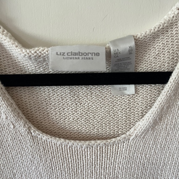 Liz Claiborne Cream Knit Tank Top - Picture 2 of 3